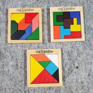 Set of 3 Puzzangles Wooden Puzzles